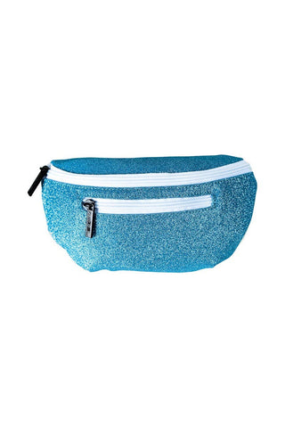 Arctic Blue Adult Rebel Fanny Pack with White Zipper