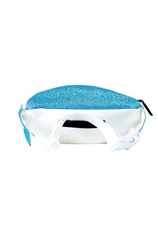 Arctic Blue Adult Rebel Fanny Pack with White Zipper