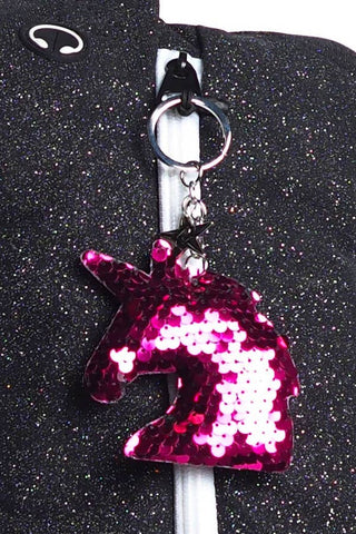 Fuchsia Sequin Unicorn Keychain