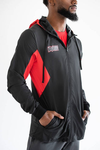 Navarro Warm Up Jacket in Black and Red - FINAL SALE