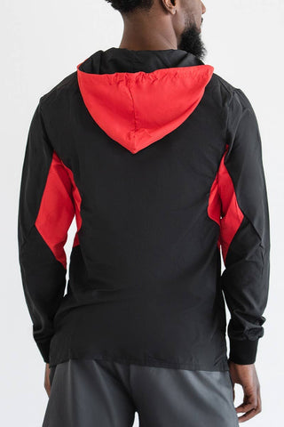 Navarro Warm Up Jacket in Black and Red