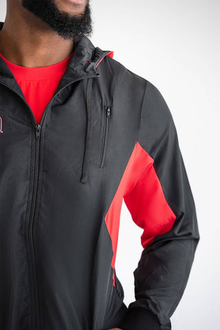 Navarro Warm Up Jacket in Black and Red - FINAL SALE