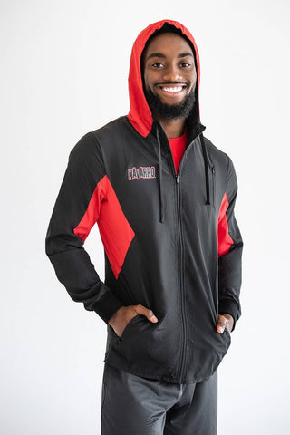 Navarro Warm Up Jacket in Black and Red