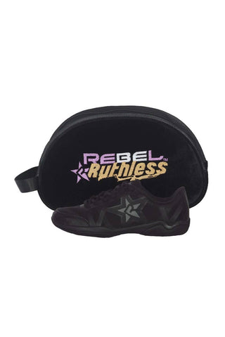 Rebel Ruthless black cheerleading shoes with shoe bag
