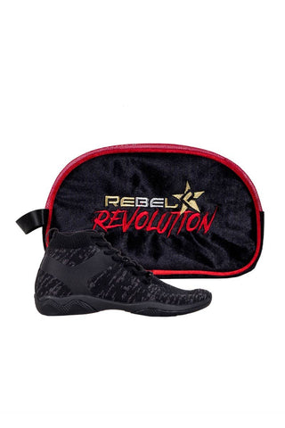 Rebel Revolution Black Cheer Shoes with shoebag