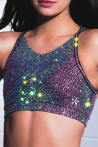 Ice Queen Sports Bra with Opalescent Crystal Couture