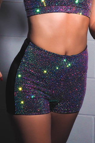 Ice Queen Compression Short with Opalescent Crystal Couture - Special Order