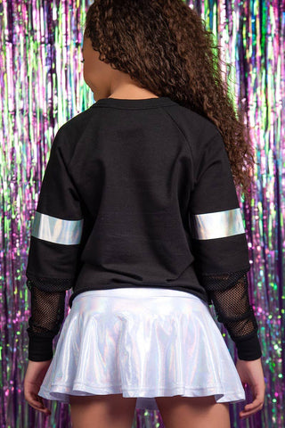Mesh Sleeve Pullover in Electric Unicorn