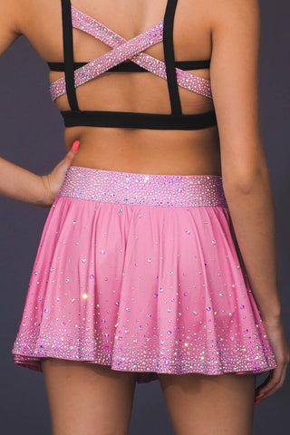 Rosie Flouncy Skirt in Rose Gold with Opalescent Crystal Couture - Special Order