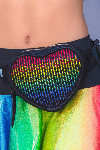 rainbow fanny pack called Adult Special Edition Explore More Heart Fanny by Rebel Athletic