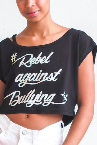 Slouch Cropped Tee in Rebel Against Bullying
