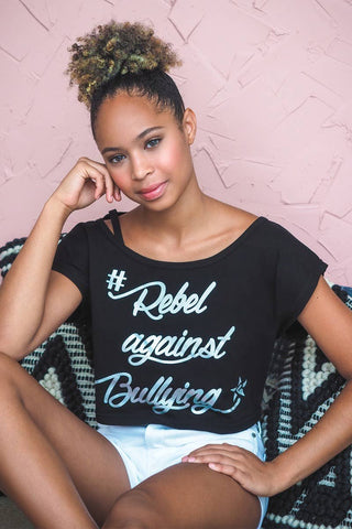 Slouch Cropped Tee in Rebel Against Bullying