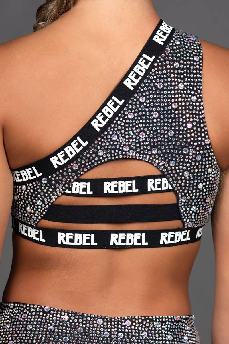 Crystal Couture One Shoulder Sports Bra – Rebel Athletic