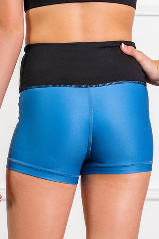 High Rise Compression Short in Blue