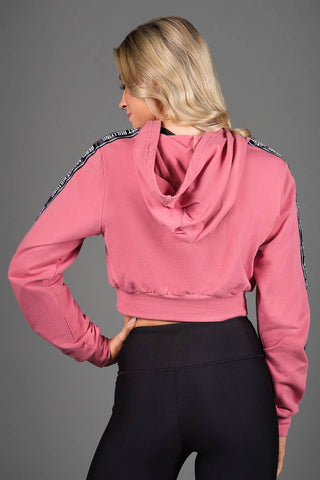 Cropped Hoodie in Mauve Ribbon