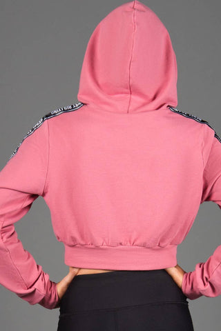 Cropped Hoodie in Mauve Ribbon