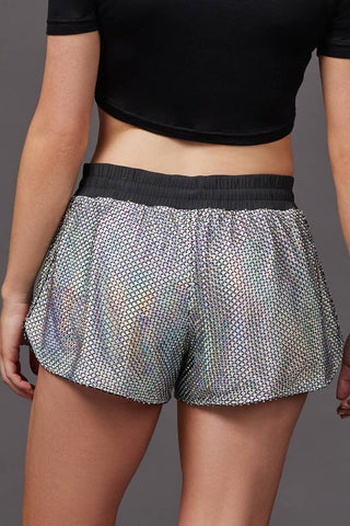 Mesh Crystal Couture Sport Short