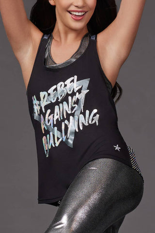 Mesh Crystal Couture Rebel Against Bullying Sports Strap Tank - Special Order