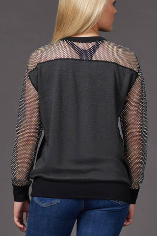 Mesh Crystal Couture Pullover - Special Order