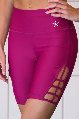 Legendary Bike Short with Cutouts in Cranberry - FINAL SALE