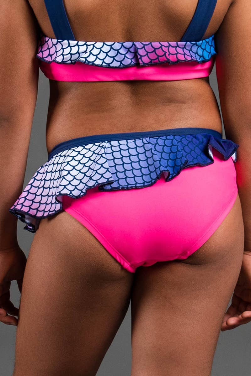 Ruffle Bikini Bottom in Magenta Mermaid – Rebel Athletic