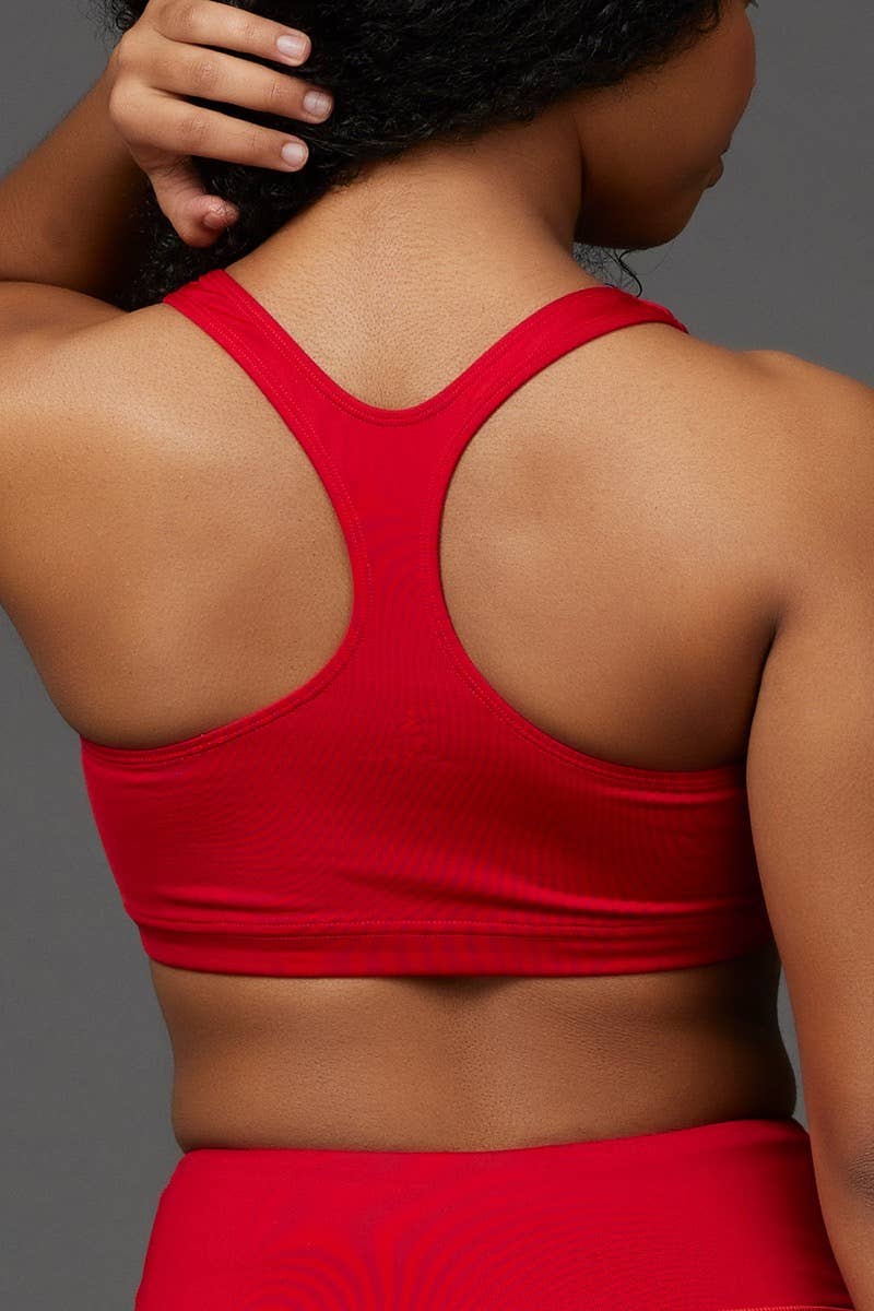 Women's Petite Red Beast Black Cross Back Fitted Sports Bra Small at   Women's Clothing store