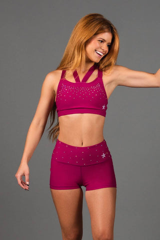 Janet Sports Bra in Cranberry Crystal