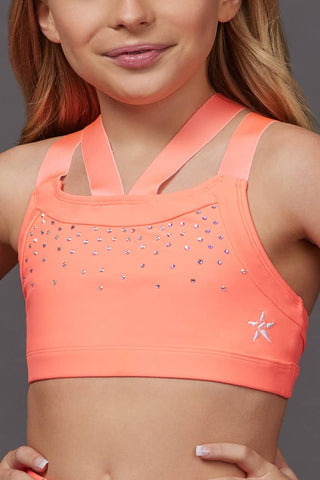 The Janet Sports Bra in Coral Crystal