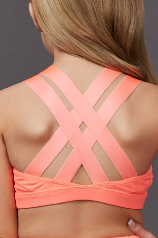 The Janet Sports Bra in Coral Crystal