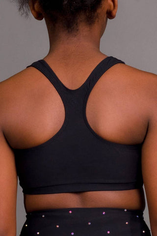 On the Go Sports Bra in Black Crystal