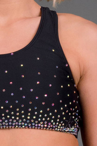 On the Go Sports Bra in Black Crystal