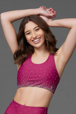 On the Go Sports Bra in Cranberry Crystal