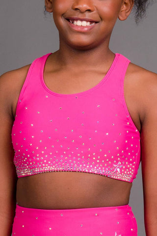 On the Go Sports Bra in Hyper Pink Crystal