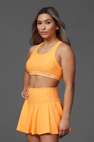 On the Go Crystal Sports Bra in Tangerine Crystal
