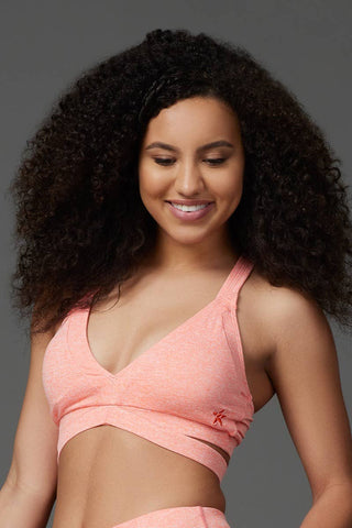 Esther Sports Bra in Coral HeatherFlex