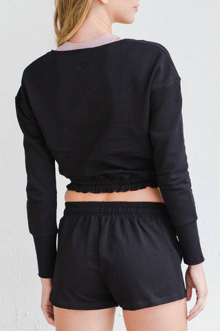 Wrap Pullover in Black - FINAL SALE