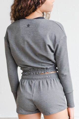 Wrap Pullover in Gray - FINAL SALE