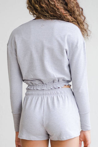 Wrap Pullover in Light Gray - FINAL SALE