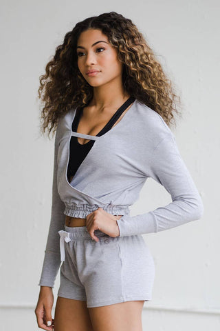 Wrap Pullover in Light Gray - FINAL SALE