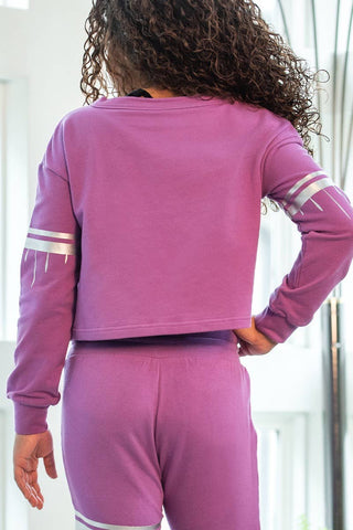 Cropped Pullover in Purple Drip - FINAL SALE