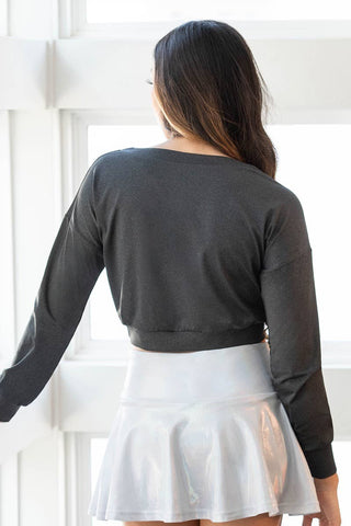 Cropped Pullover Charcoal No Shade - FINAL SALE