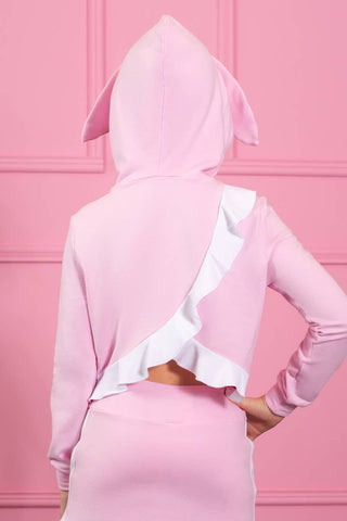 Pullover Hoodie in Ruffle Bunny