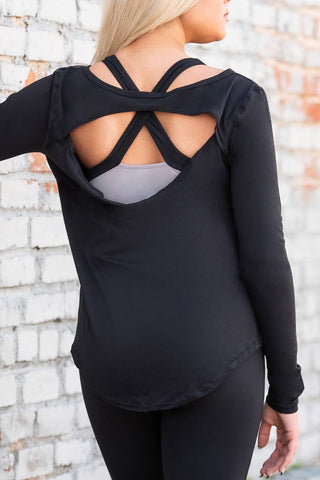Shawn Long Sleeve Top in Black - FINAL SALE