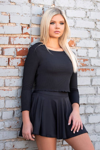 Ari Long Sleeve Top in Black - FINAL SALE
