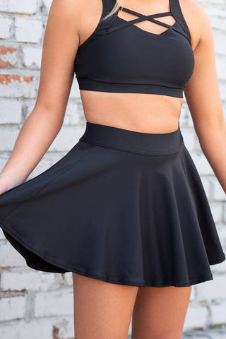 High Rise Flouncy Skirt in Black - FINAL SALE