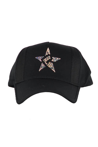 Rebel Mark Crystal Hat in Black