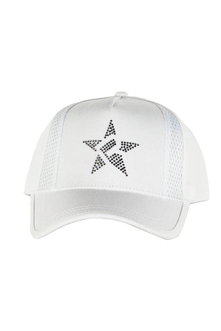 Rebel Mark Crystal Hat in White