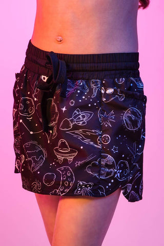 Mid Rise Skirt in Sporty Space