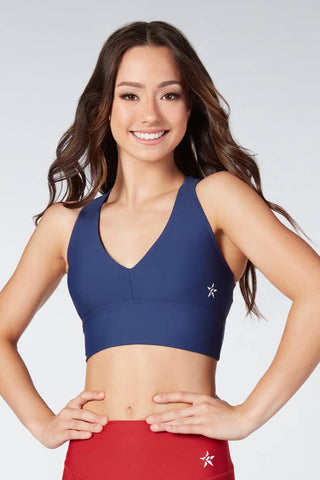 Chelsea Sports Bra in Navy and Brick Red