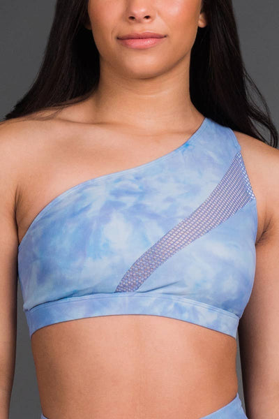 One Shoulder Tie Dye Sports Bra